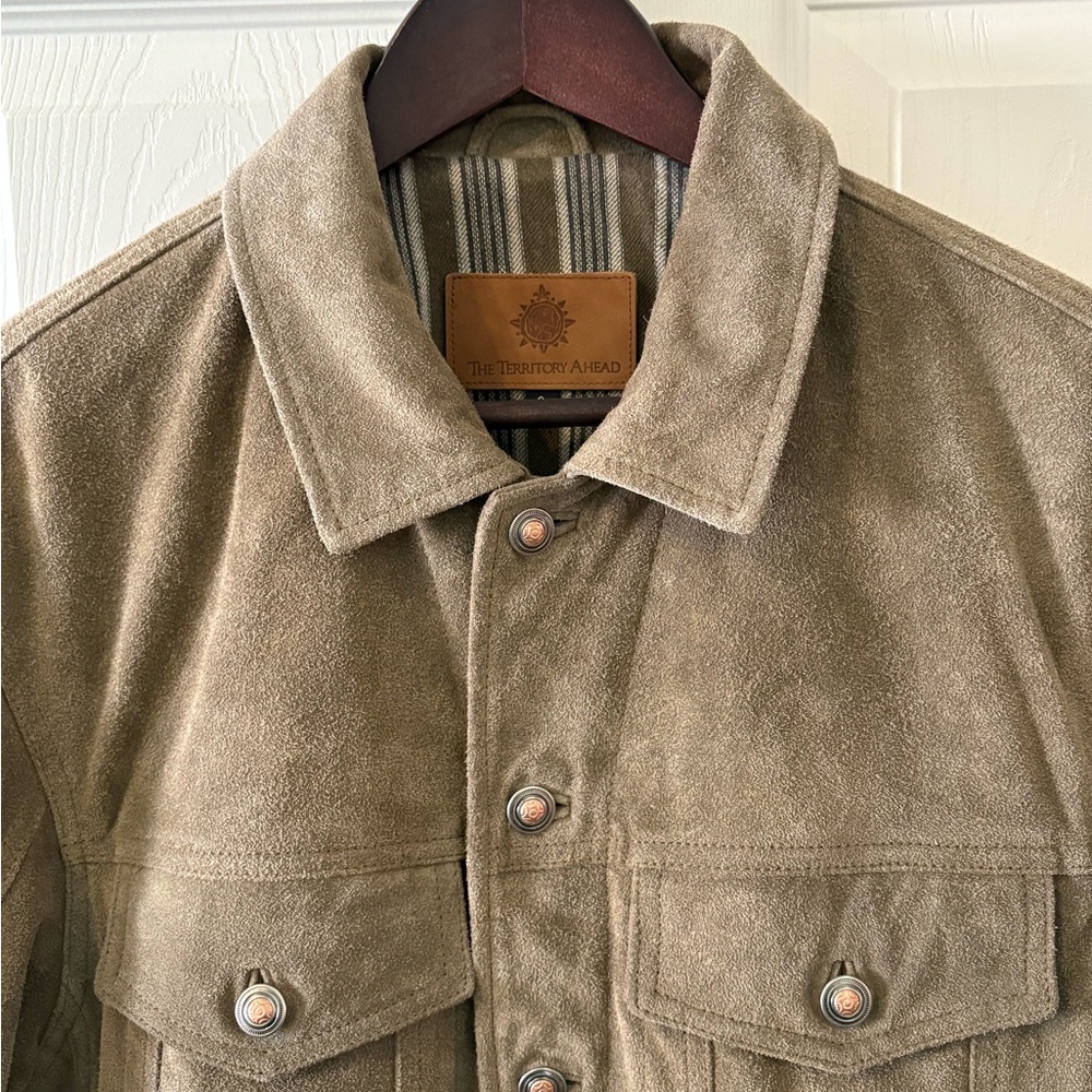 Tan Suede Leather Trucker Jacket